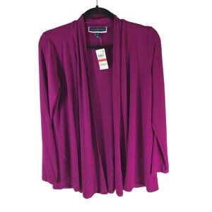 Karen Scott Womens Knit Open Cardigan Autumn Berry Purple Size XS